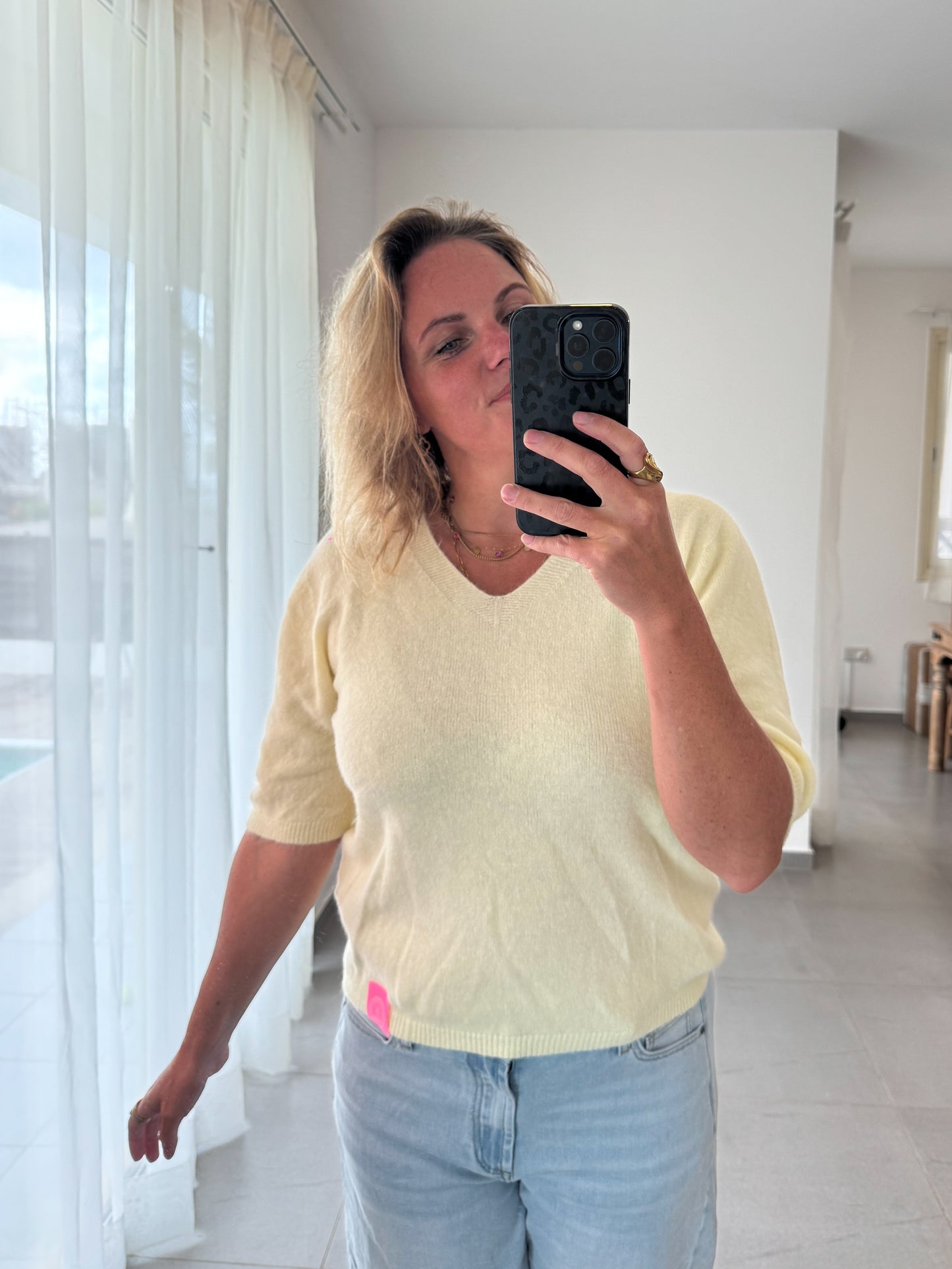 Halbarm Strick Pullover