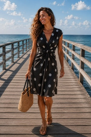 Kofferkleid mit Knoten PUNKTE