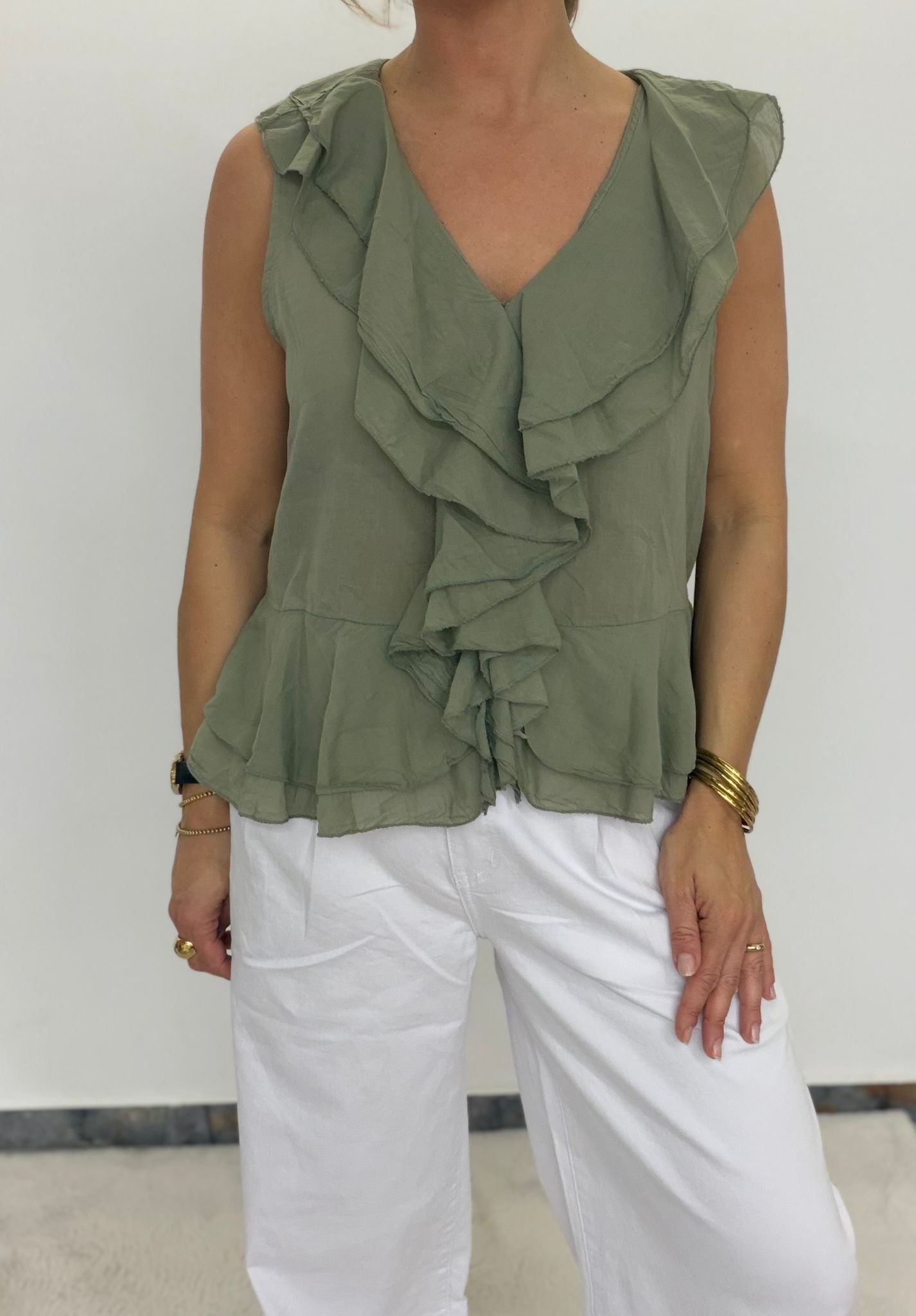 Ruffle Love Bluse – ärmellos