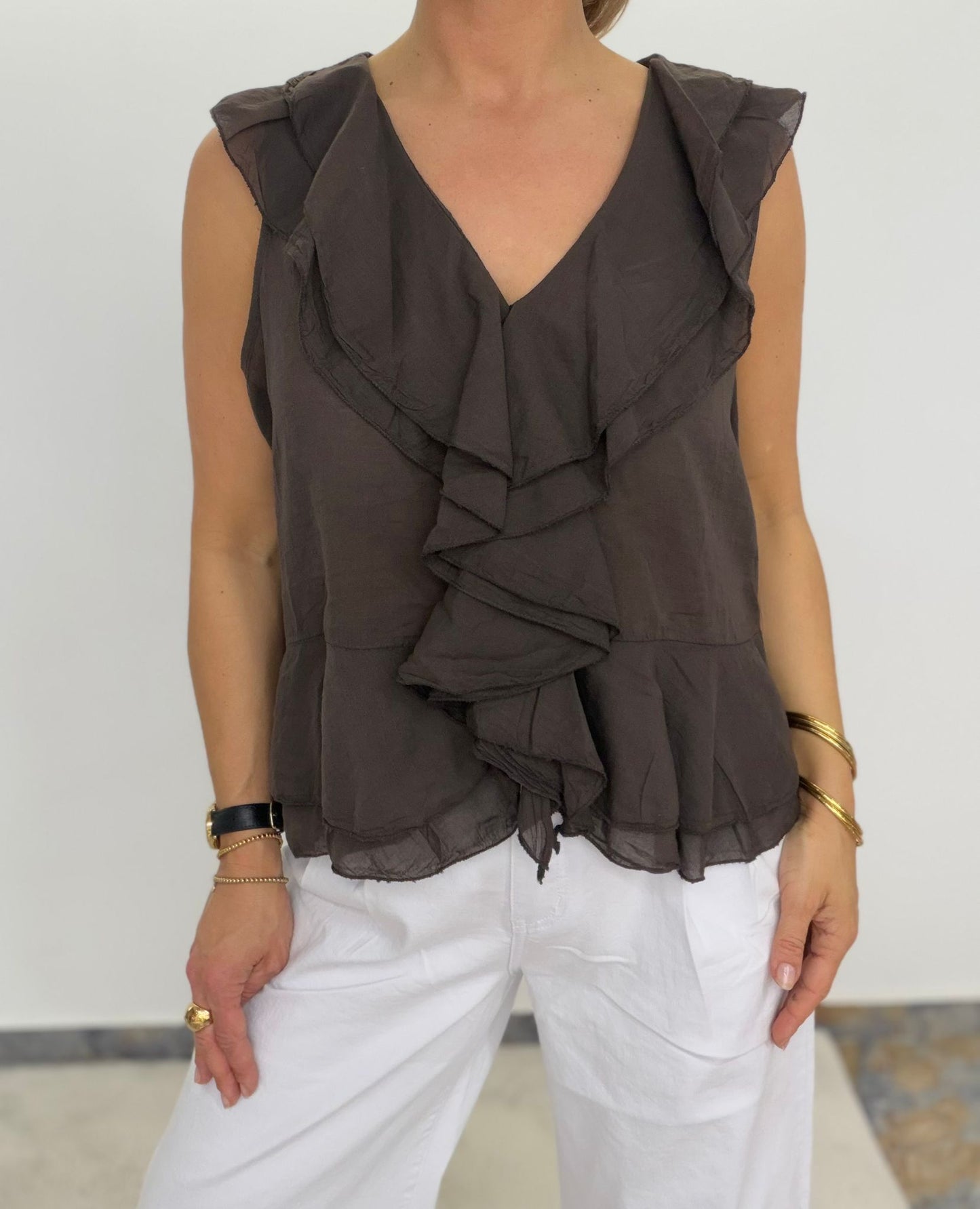 Ruffle Love Bluse – ärmellos