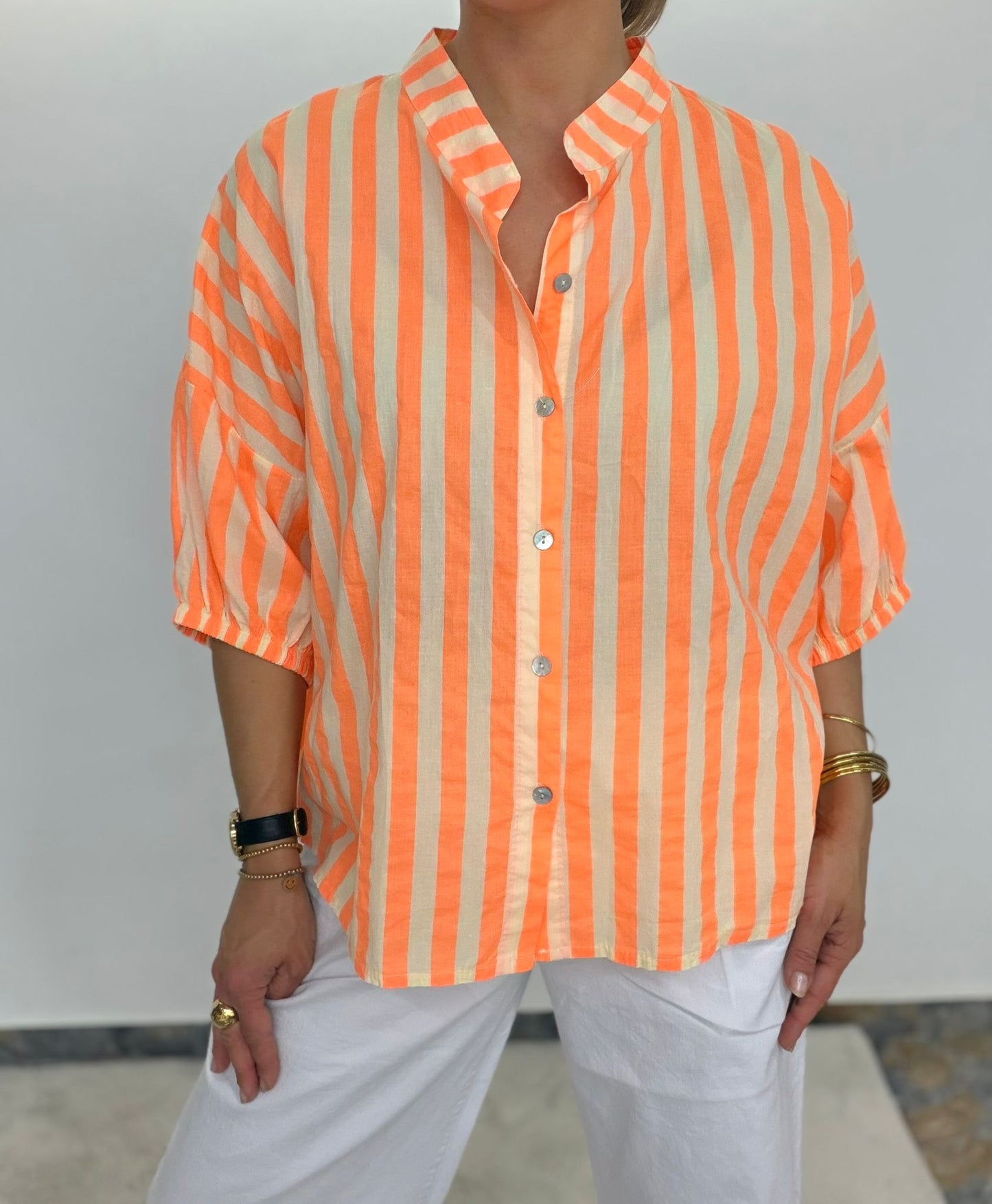 Neon Stripe Bluse