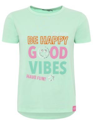 Zwillingsherz T-Shirt BE HAPPY GOOD VIBES