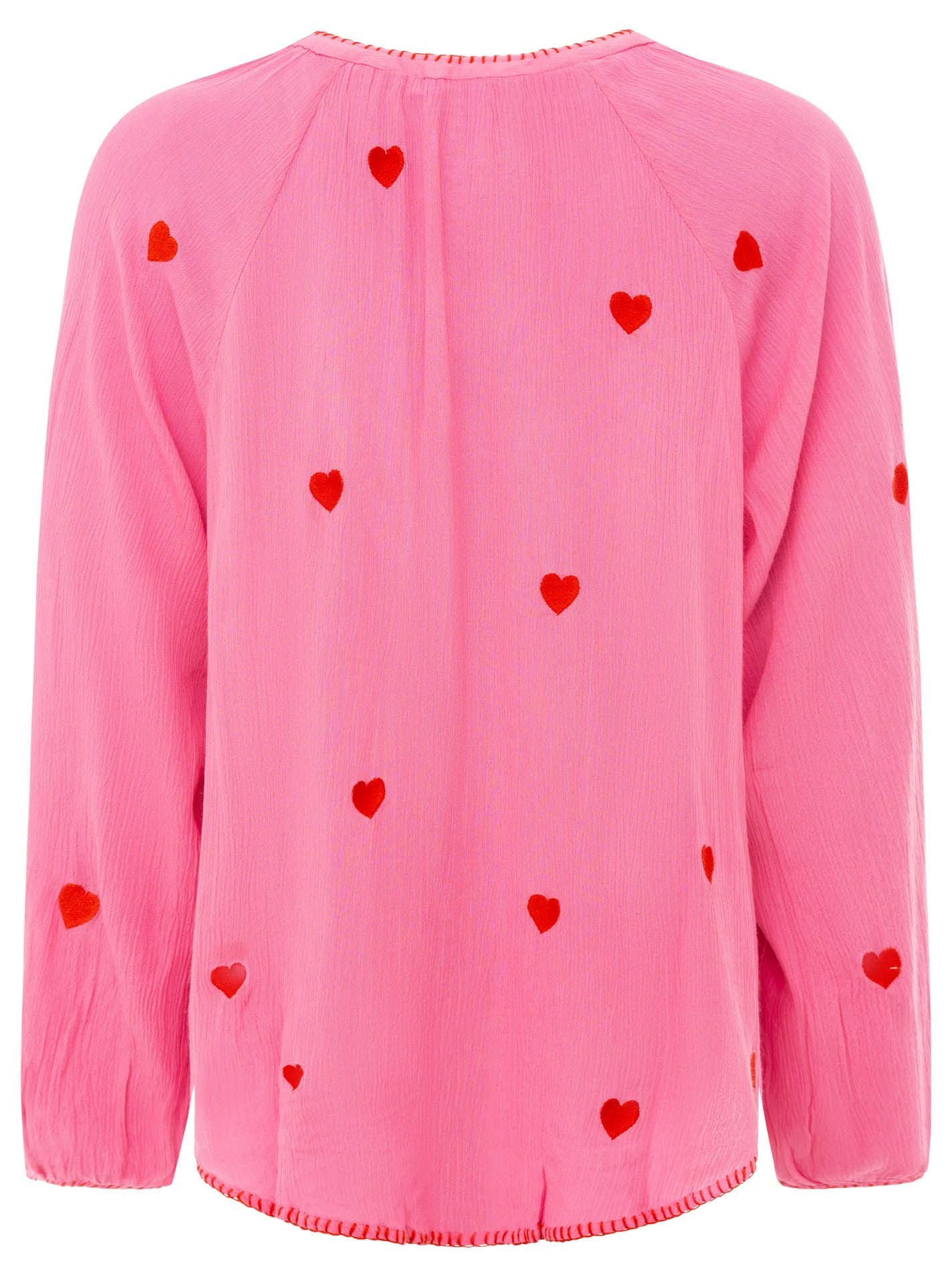 Zwillingsherz Bluse "Gestickte Herzen"