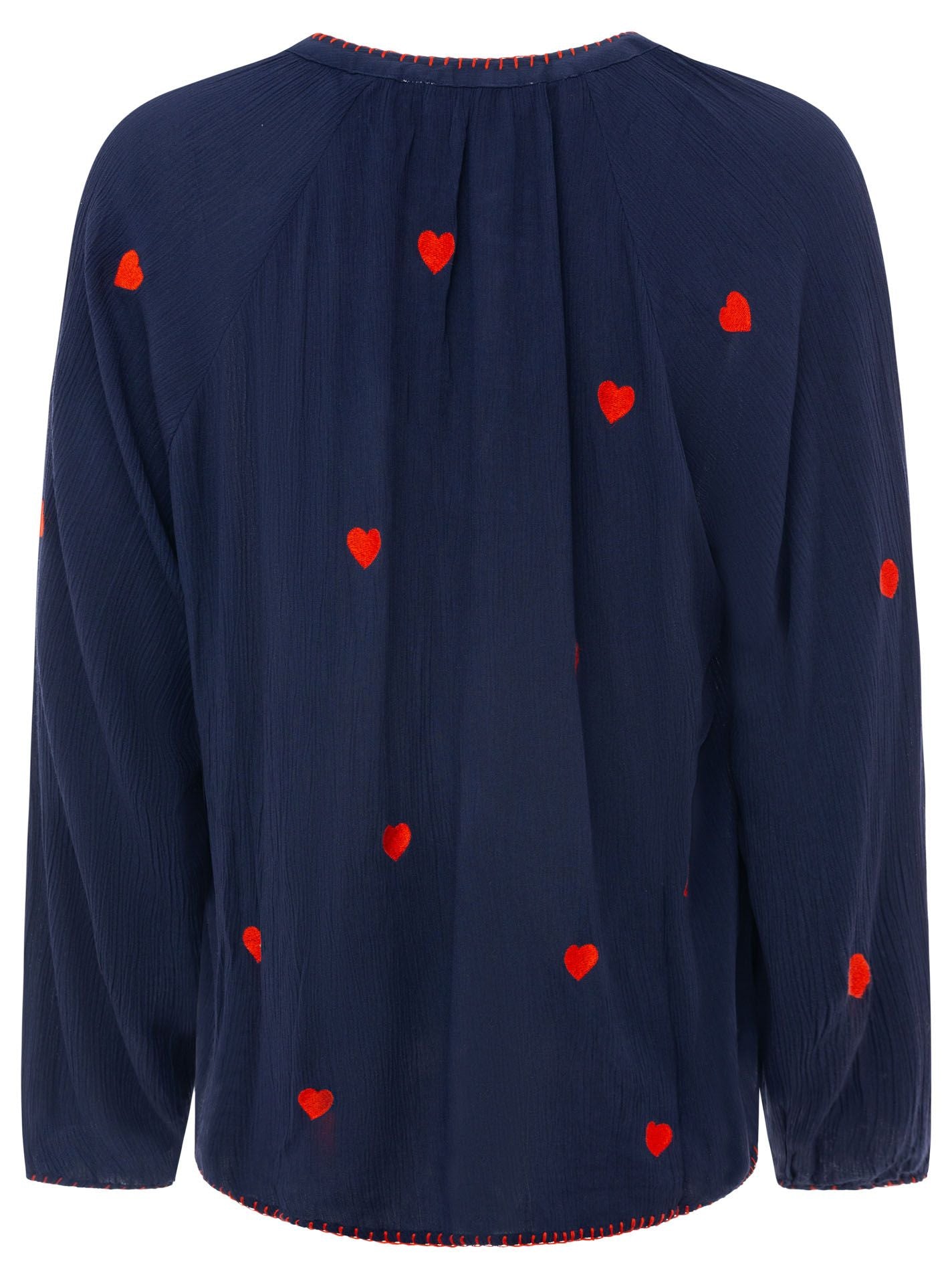 Zwillingsherz Bluse "Gestickte Herzen"