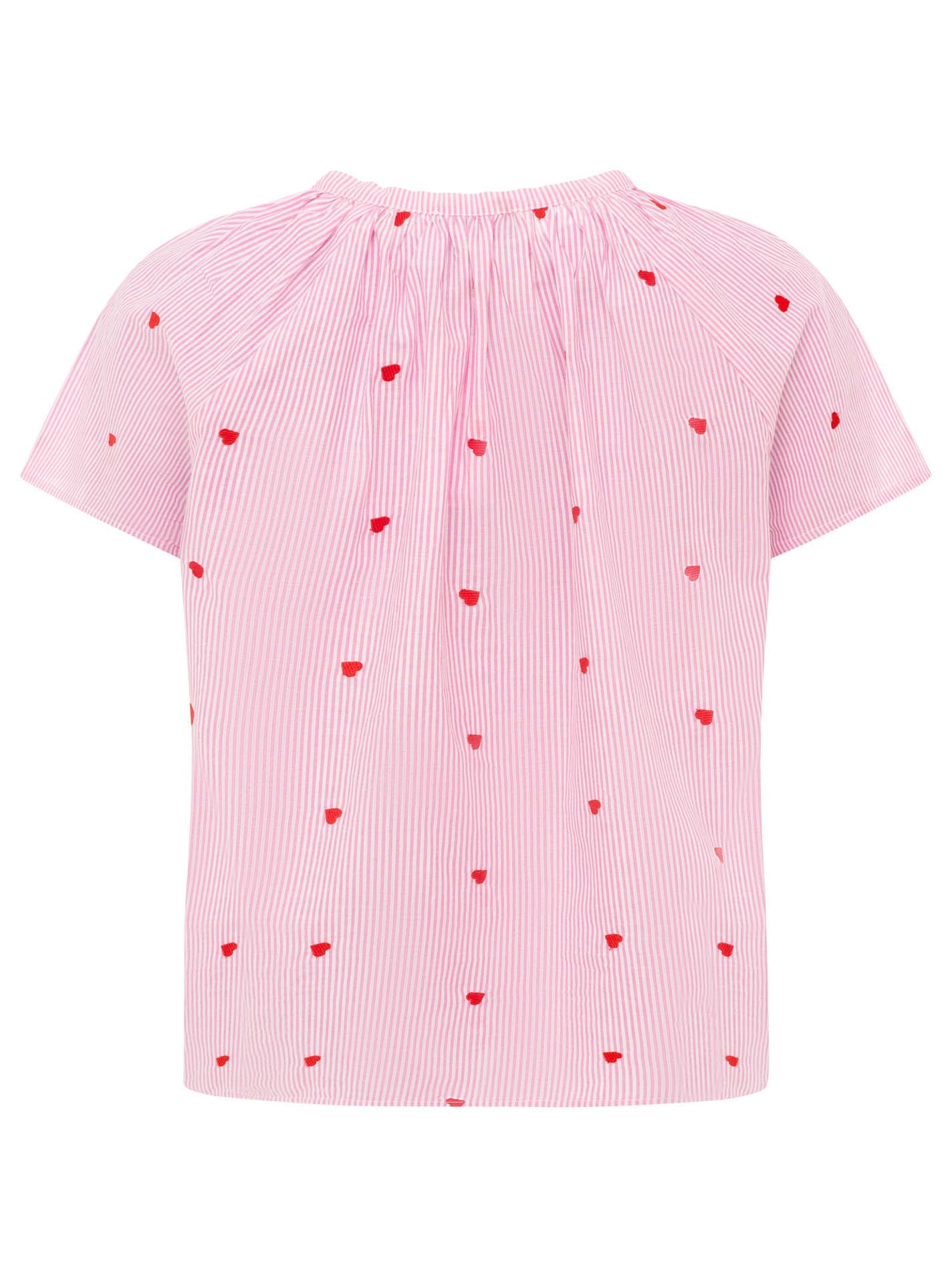 Zwillingsherz Kurzarm-Bluse Herzen