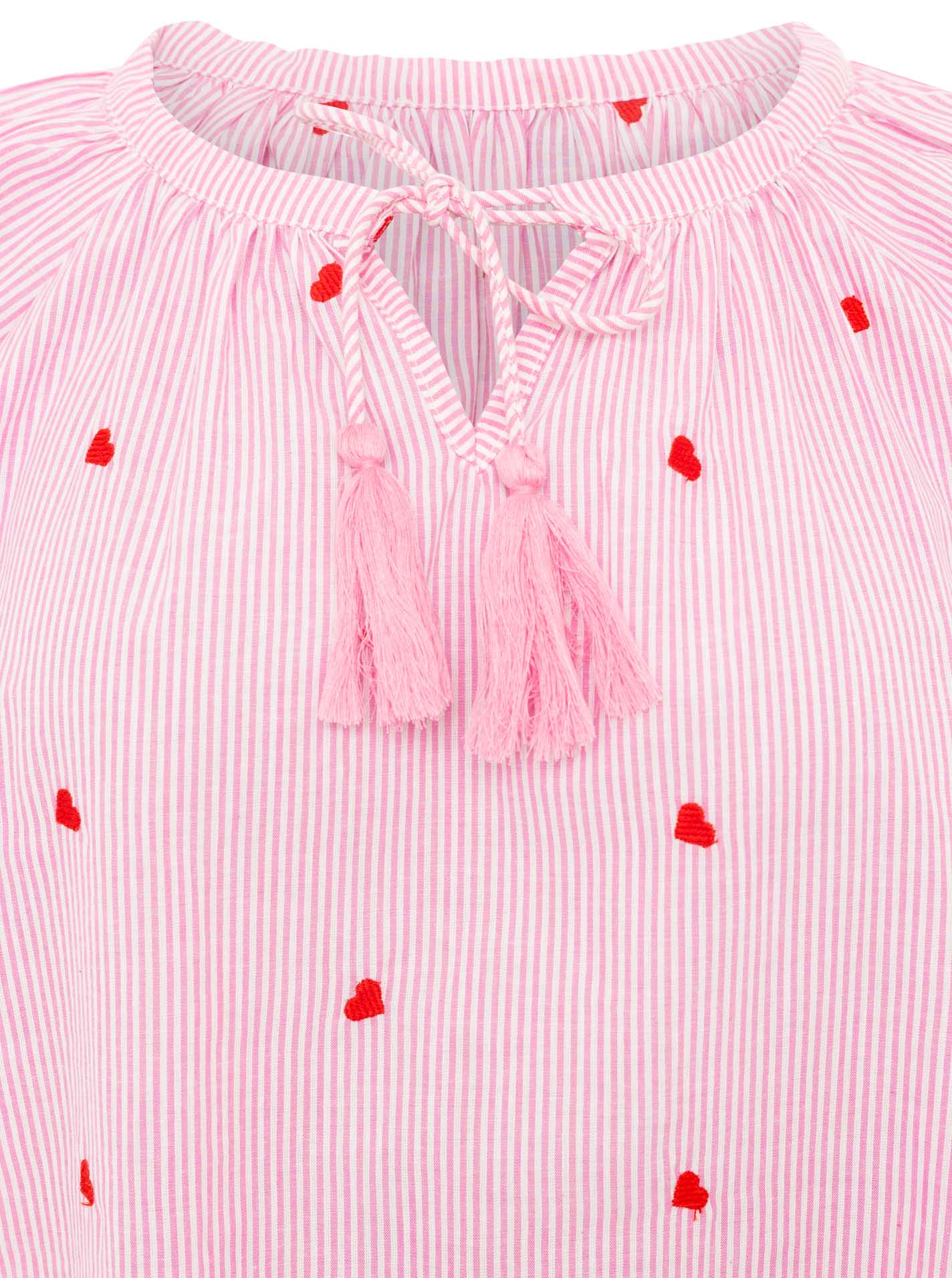 Zwillingsherz Kurzarm-Bluse Herzen